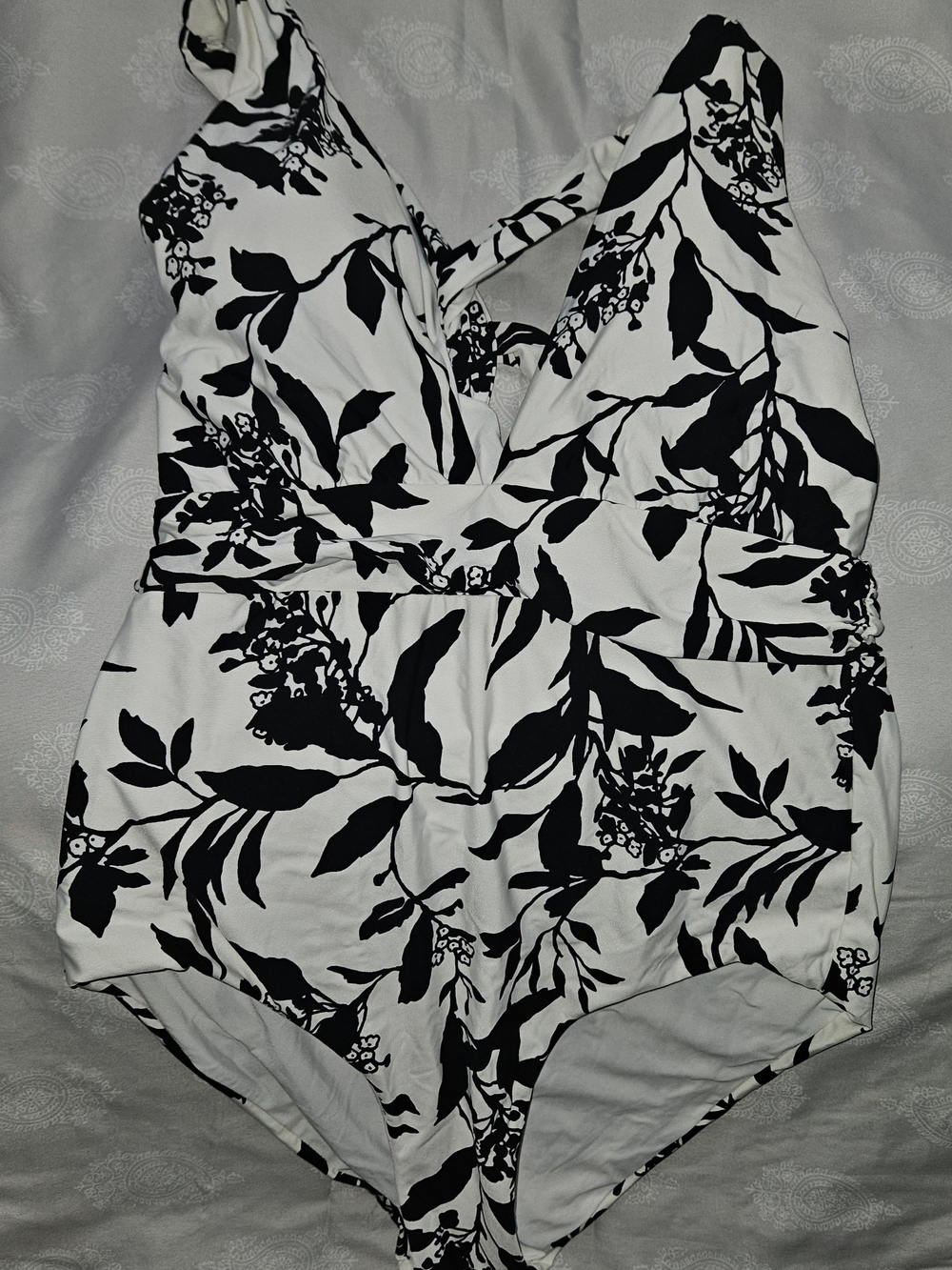 Athena Black & White Floral  One-Piece Swimsuit